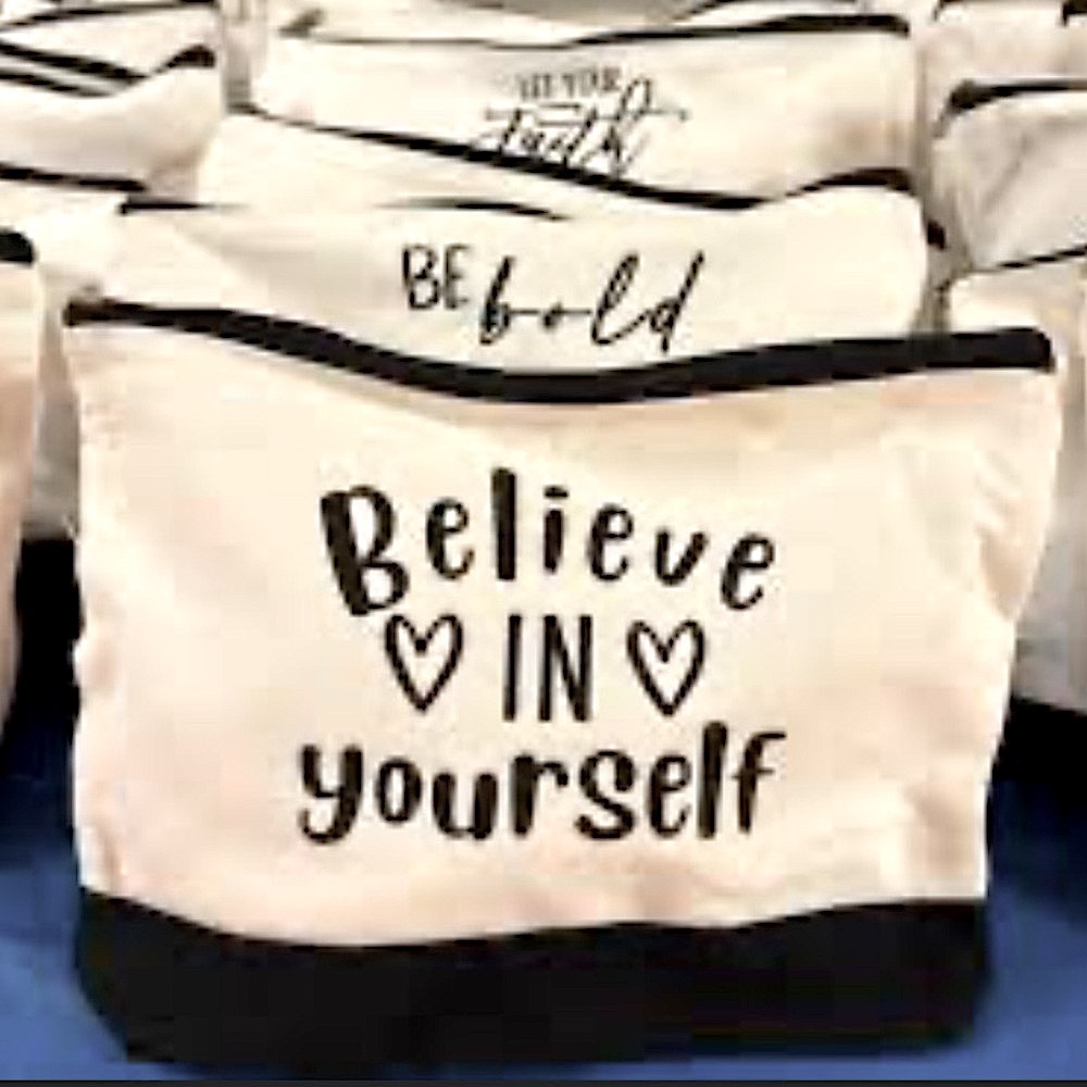 Canvas “BELIEVE IN YOURSELF” Bag NWOT
